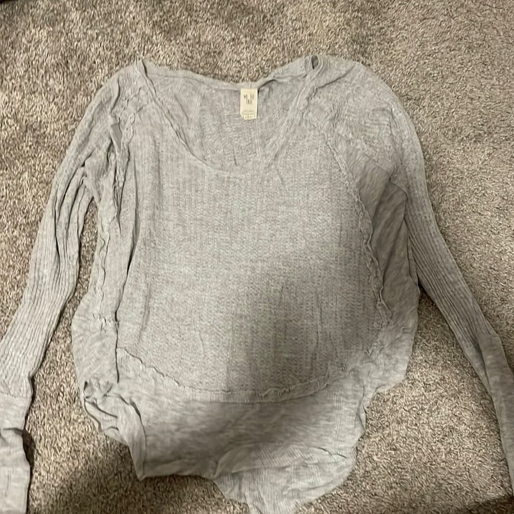 Gray long sleeve free people flowy top